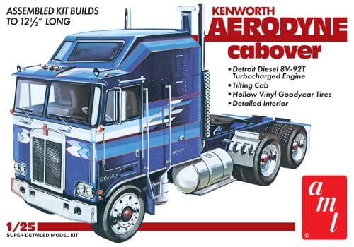 AMT Kenworth Aerodyne Cabover 1:25 Scale 1463 Model Kit Truck Model Kits AMT 