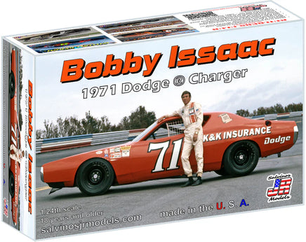 Salvinos 1971 Dodge Charger Flat Hood 1:25 Bobby Isaac #71 Plastic Model Kit