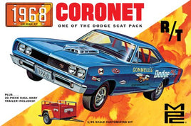 MPC 1968 Dodge Coronet Hardtop w/Trailer 1:25 Scale Model Kit 975