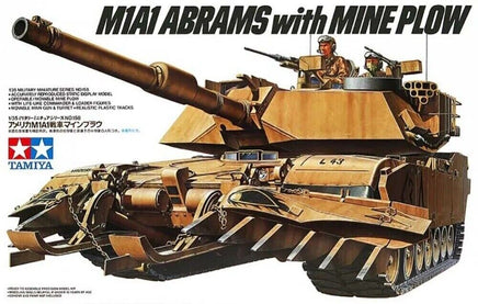 M1A1 Abrams with Mine Plow Tamiya 35158 1/35 Military Armor Model Building Kit Military Model Kits Tamiya 