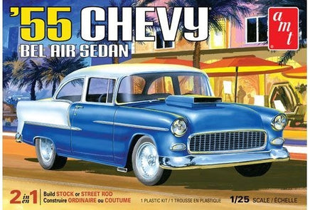 AMT 1119 1955 Chevrolet Bel Air Sedan 2 in 1 Plastic Model Kit 1/25 - Shore Line Hobby